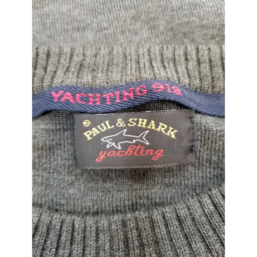 Paul & Shark Yachting Gray Wool Blend Crew Neck Sweater Preppy Men's Size Medium